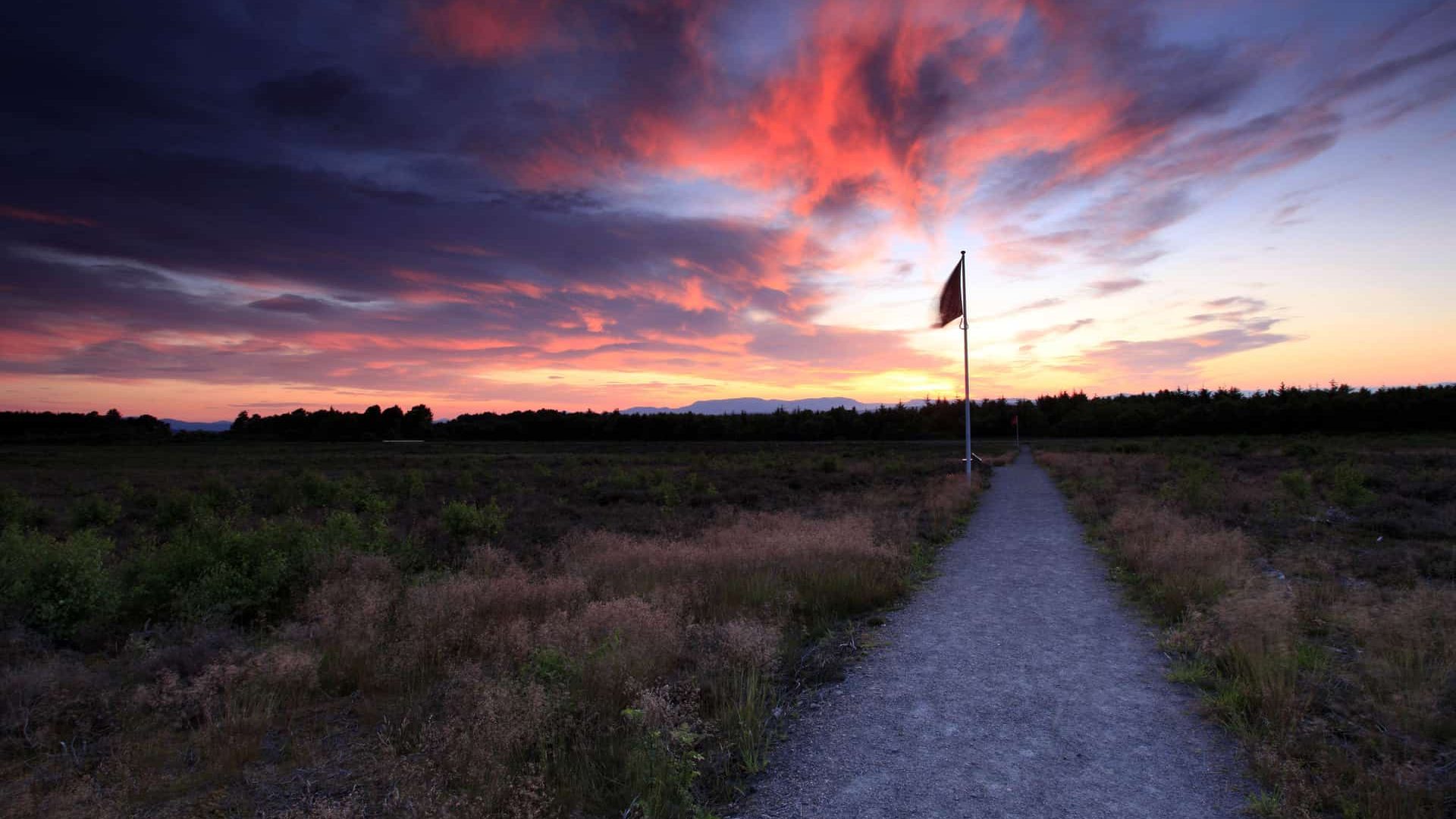 A dramatic sunset over Culloden Battlefield, near Inverness A dramatic sunset over Culloden Battlefield, near Inverness